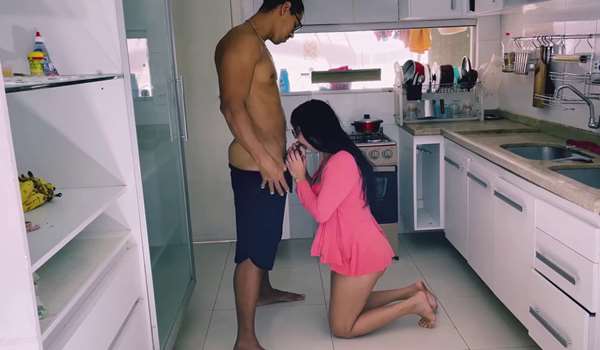 Couple having sex in the kitchen