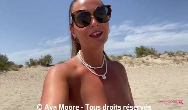 Ava Moore Bukkake on a beach